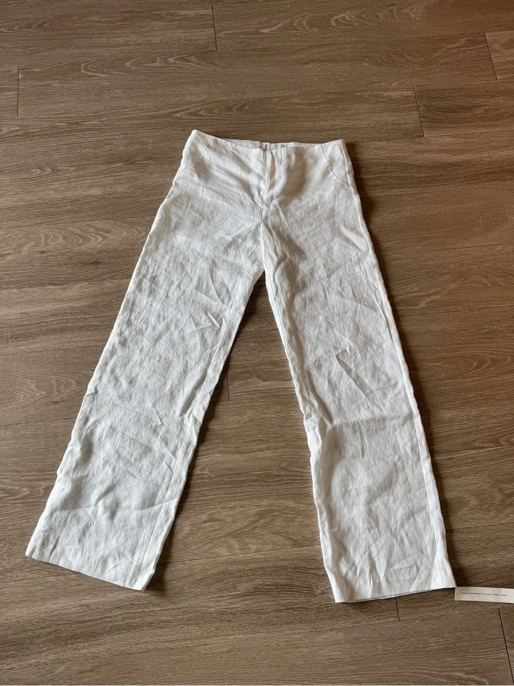 Vida Linen Low Rise Pant - White